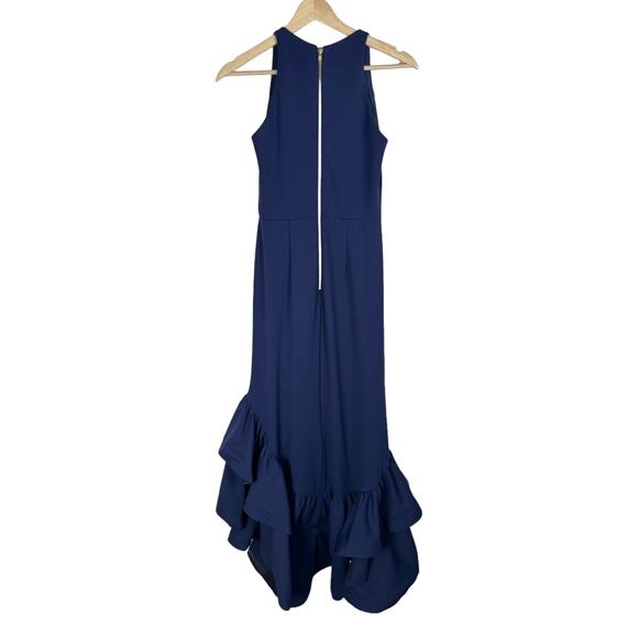 Betsy & Adam Navy Ruffle Maxi Dress - Picture 5 of 15